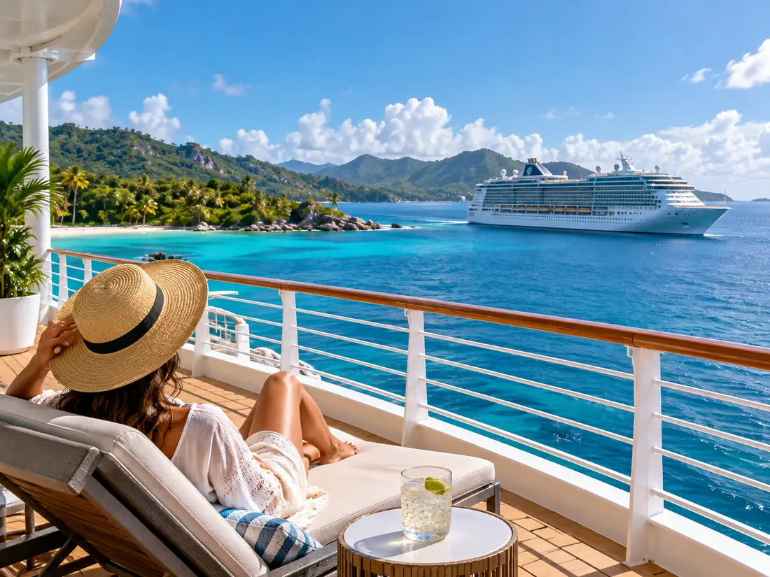 Cruise ship in a tropical destination